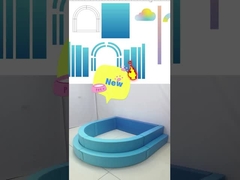 Cyan Blue Ball Pit Çocuklar Yumuşak Oyun Ekipmanı Oyun Partisi Renkli Bulutlar Kemeri