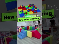 Yumuşak Oyun Kiralama Ekipmanı Yumuşak tırmanma kaydırma Oyun Renkli köpük blokları seti