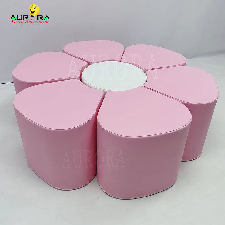 Yumuşak Oyun Seti Oyun Alanı Pastel Yürüyüş Ve Oyun Yumuşak Bloklar Pembe Beyaz Çiçek Mini