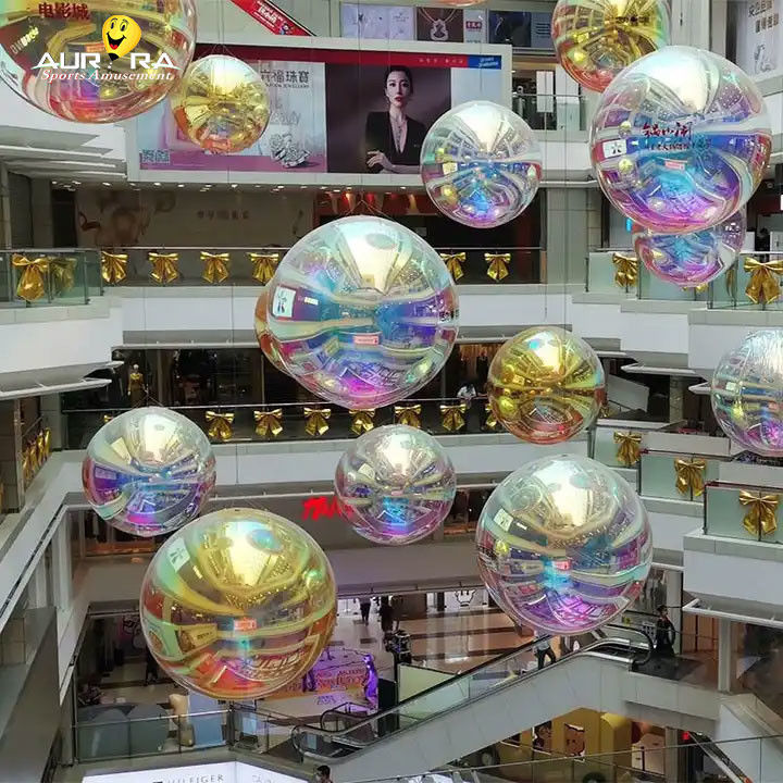 Pembe PVC şişirme ayna topu etkinlik dekorasyonu Büyük parlak balon