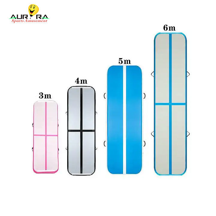 Spor Salonu Gymastics Air Track Mat 3m Dış Kapı Şişme Atlama Mat Mavi