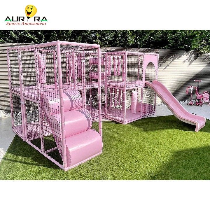 Yumuşak Oyun Alanı Çocuklar Kapalı Açık Pastel Pembe Satılık Duygusal Oda