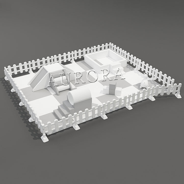 Çocuklar İçin Yumuşak Oyunlar Beyaz ve Pembe Yumuşak Oyunlar Kapıda ve Dışarıda