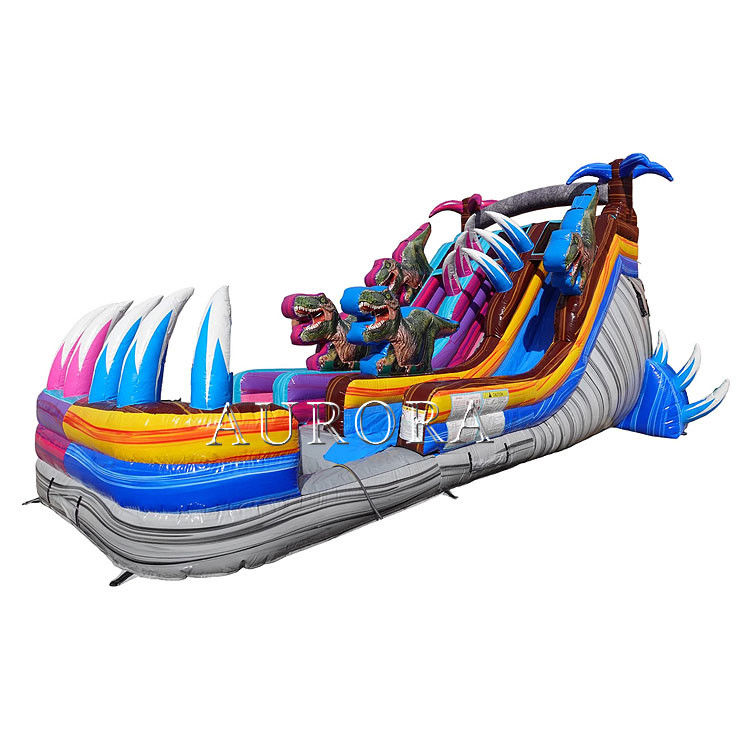 Havuz için dışarıdaki sıçrayışlı şişme su kaydırmaları Mor Mavi Ticari Sınıf Dev