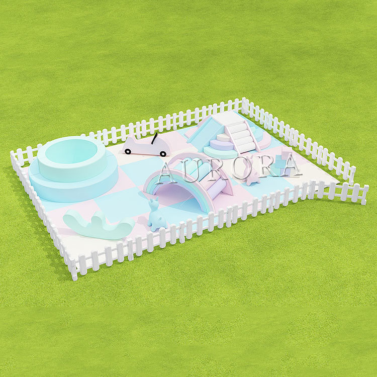 Yeşil Kapalı Yumuşak Oyun Alanı Çocuklar İçin Yumuşak Oyun Fabrikası Doğrudan açık hava