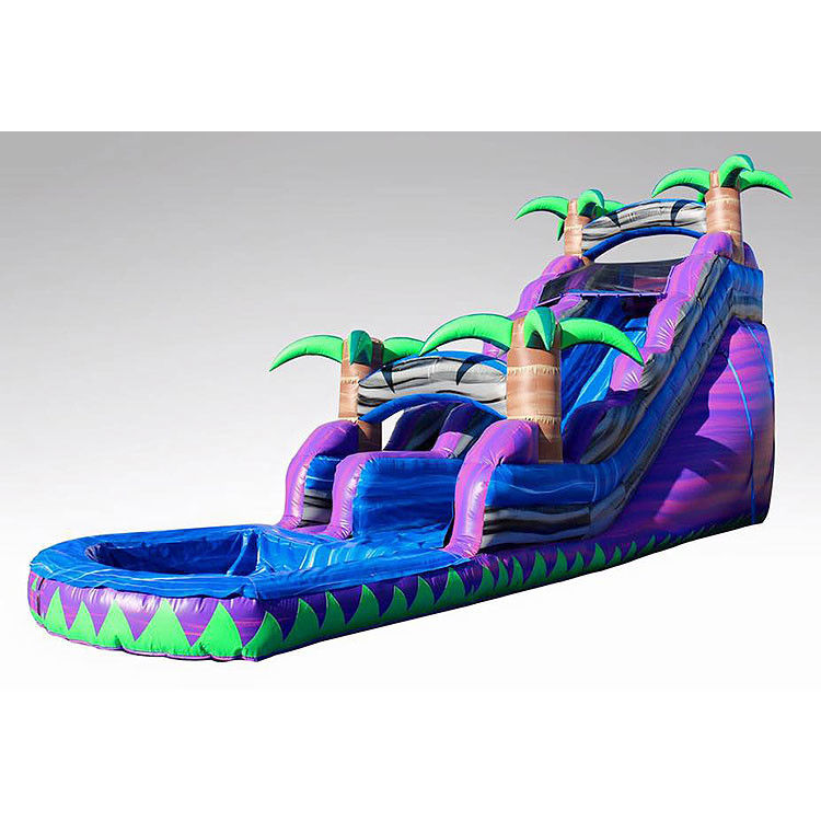 Açık Su Kaydırma Atlayıcısı Şişme Çıkartma Evi Mavi Ağaç Kaydırmalar Satılık