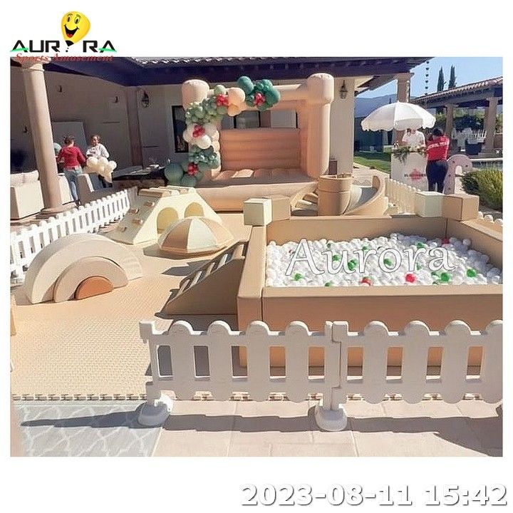 Açık Hava Top Çukurları Çocuk Yumuşak Oyun Setleri Alanı Kapalı Şişme Atlama Evi