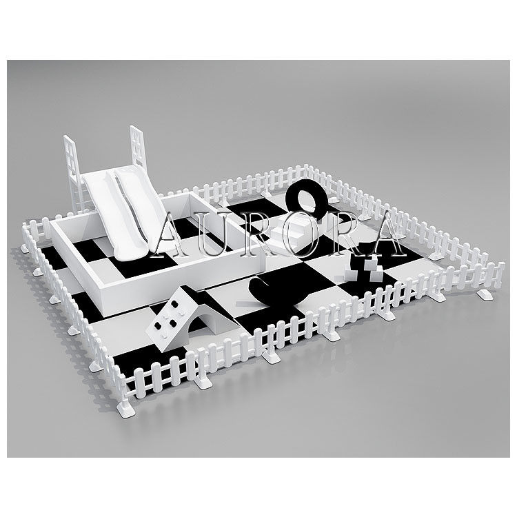 Çift slaytlı yumuşak oyun donanımı siyah beyaz çocuk seti kiralamak için